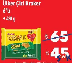 ÜLKER ÇİZİ KRAKER 6'LI 420 G